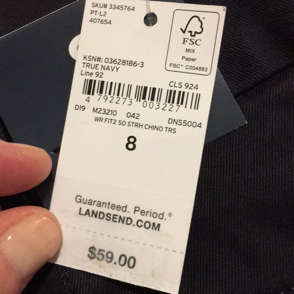LANDS' END SIZE 2 MID-RISE TROUSER LEG True NAVY NWT
Chino Stretch

208 - Picture 3 of 3